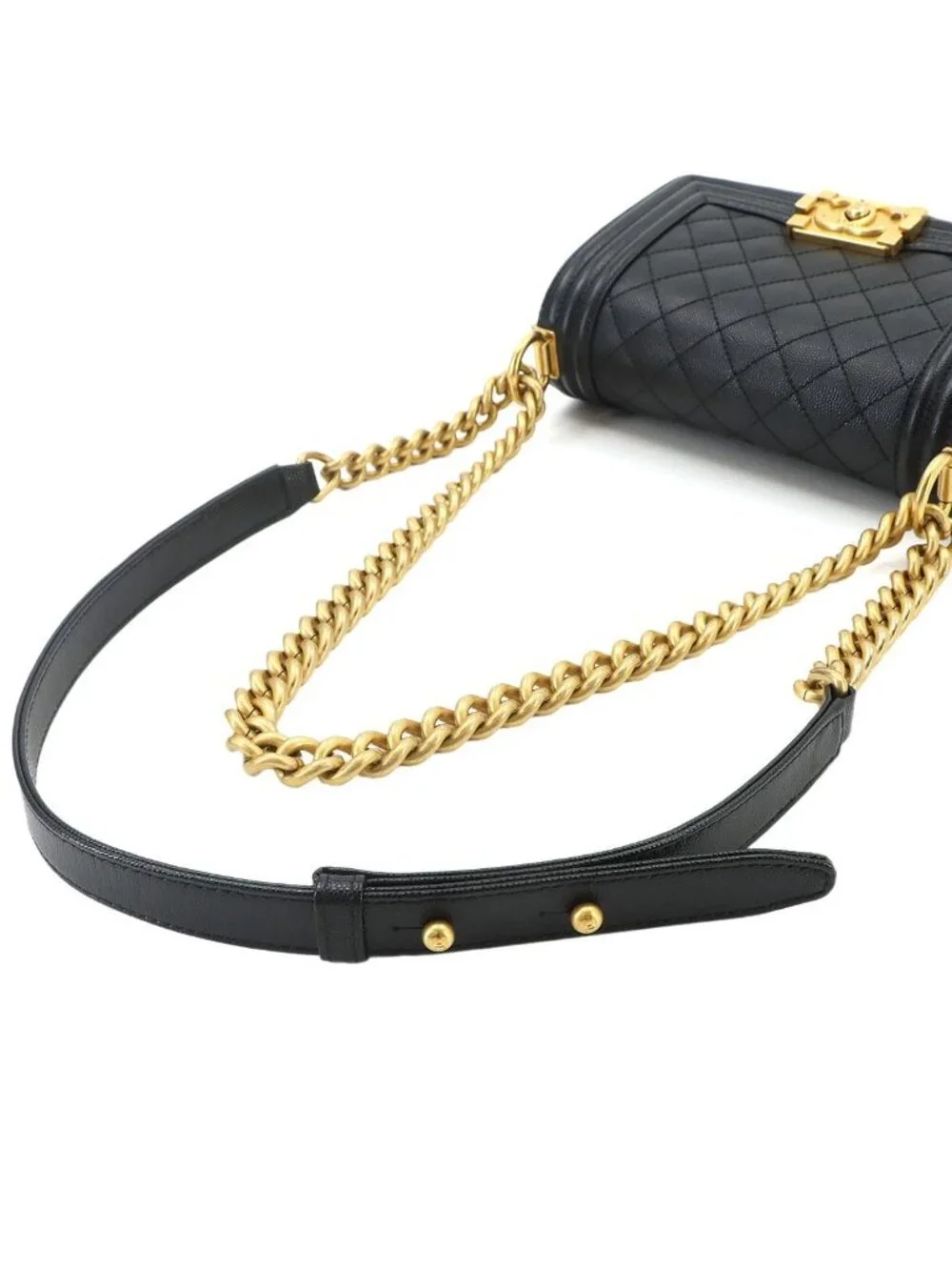 Chanel Boy Small Chain Shoulder Bag Caviar Leather Black